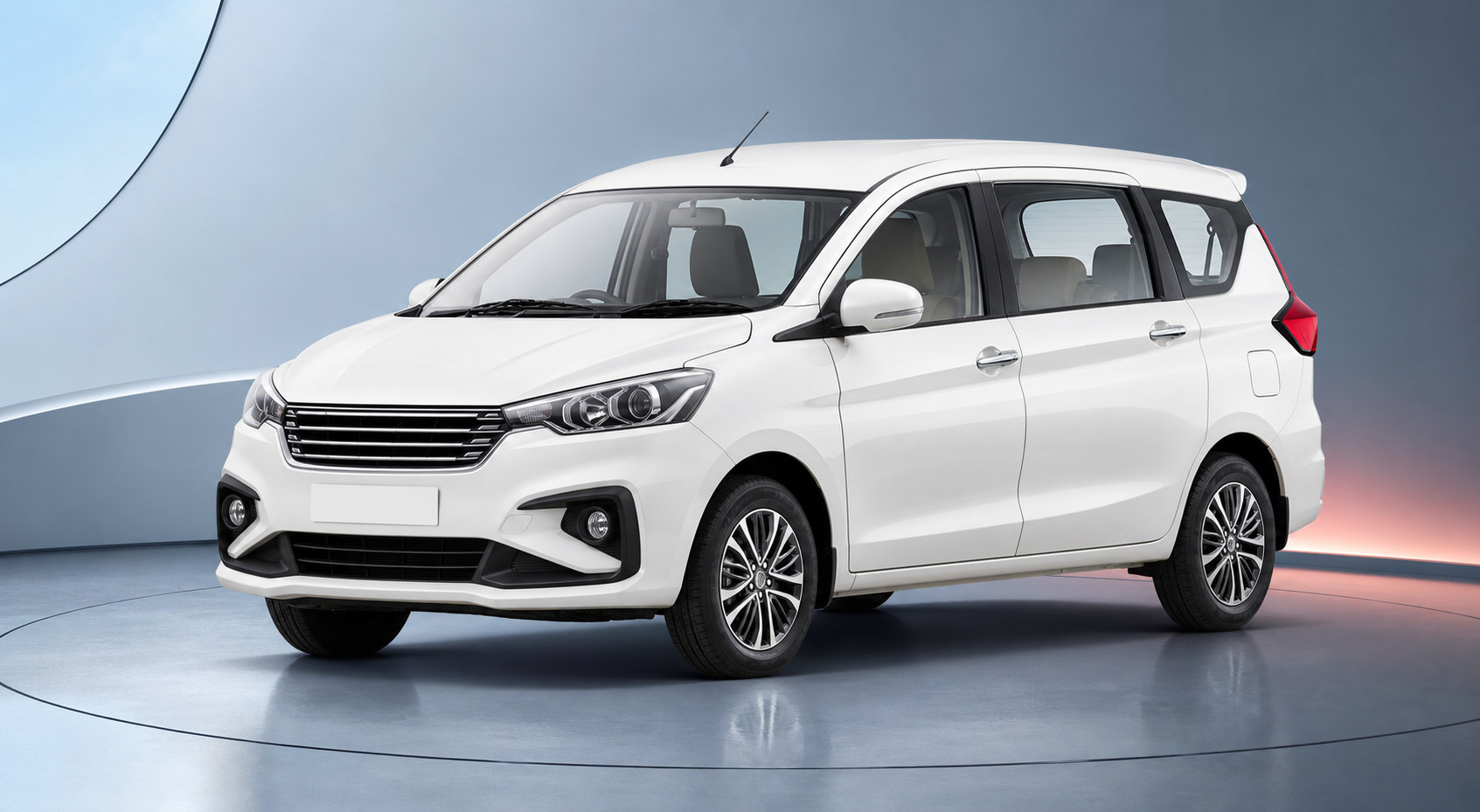 White Maruti Suzuki Ertiga taxi
