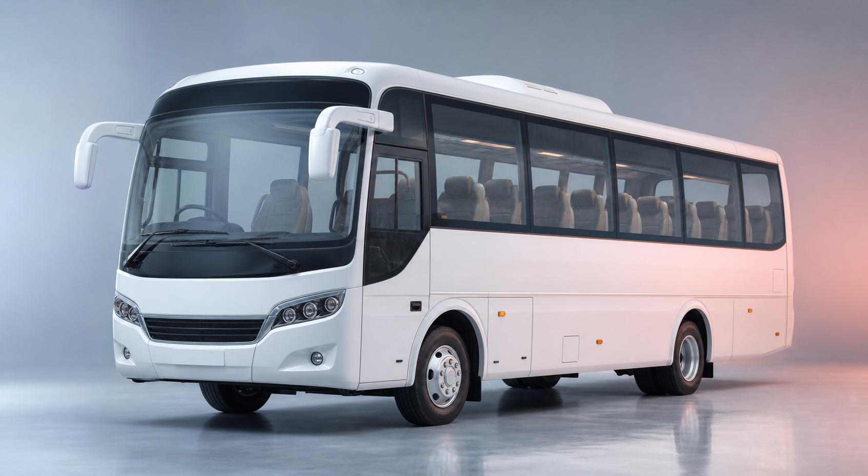 White mini bus for large group travel